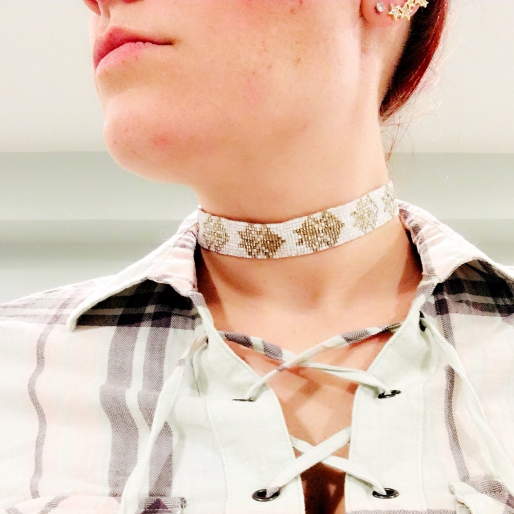 Saks Fifth Ave Beaded Choker necklace